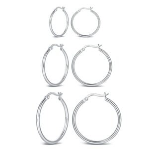 SAKUNALA Silver Hoop Earrings for Women
