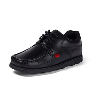 Kickers Boy's Fragma Lace Up Black Youth Leather Shoes