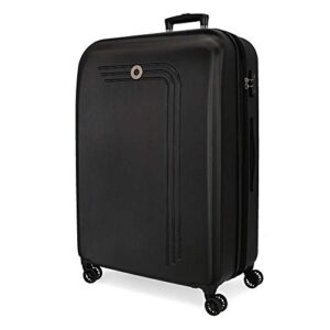 Movom Riga Black Medium Suitcase 49x70x27 cm Rigid ABS Combination lock 72L 3.9 Kg 4 Double Wheels