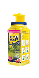 zero in, fly trap, disposable, just add water, flies, insects, outdoor, outside, garden, effective