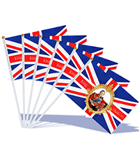 King Coronation Union Jack Stick Flag