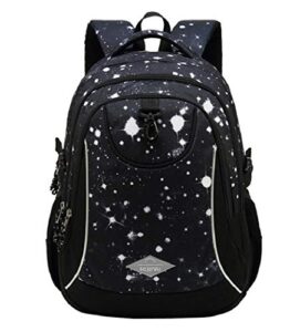 Black Primary Middle School Backpack Book Bag Elementary Girls Boys Rucksack Bookbag
