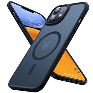 TORRAS 2023 Upgraded Magnetic iPhone 12 Case/iPhone 12 Pro Case for MagSafe[20W Super Magnetic][SGS Military Shockproof] Translucent Slim Thin Protective Shockproof iPhone 12 Phone Case Cover Black