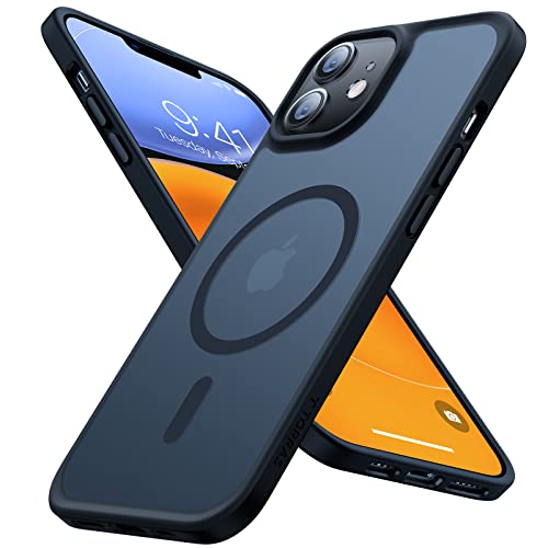 TORRAS 2023 Upgraded Magnetic iPhone 12 Case/iPhone 12 Pro Case for MagSafe[20W Super Magnetic][SGS Military Shockproof] Translucent Slim Thin Protective Shockproof iPhone 12 Phone Case Cover Black