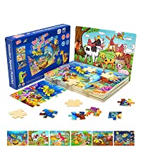 Popular kids puzzles 5 6 packs wooden puzzles