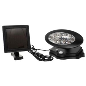 garden mile Wall Spot PIR Motion Activated LED Solar Powered PIR Motion Sensor Security Wall Light Outdoor Garden Bright Lighting Security Light for Garden Wall Shed Fence Office Home            [Energy Class A+]