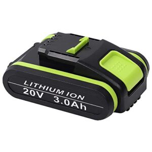 Jialitt 20V 3.0Ah Replacement Battery for Worx Battery WA3551 WA3551.1 WA3553 WA3553.1 WA3572 WA3641 Lithium Battery Compatible with Worx 20V Power Tools