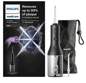Philips Sonicare Cordless Power Flosser 3000 Oral Irrigator with Quad Stream Technology and Pulse Waves