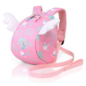 Cosyres Bunny Kids Backpack Preschool Toddler Bag Girls with Reins Pink