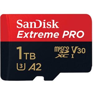 SanDisk Extreme Pro 1 TB microSDXC Memory Card + SD Adapter with A2 App Performance + Rescue Pro Deluxe 170 MB/s Class 10