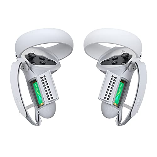 [Upgraded Version] KIWI design Controller Grips Cover with Battery Opening Compatible with Oculus Quest 2 Accessories
