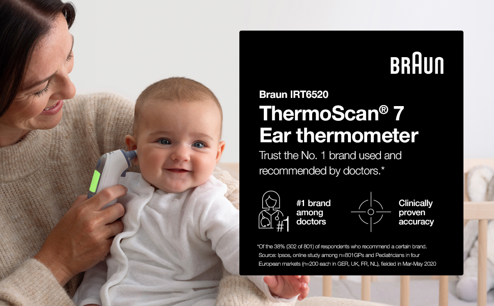 Braun; ThermoScan; Ear thermometer; age precision; fever; hygienic; clinically accurate;
