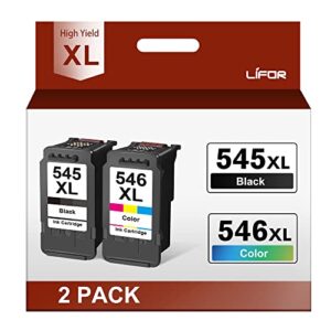 Ink Cartridges 545 and 546 XL Compatible for Canon 545 546 Ink Cartridges 545XL 546XL PG-545XL CL-546XL PIXMA MG3050 MG2550S MG2950 MG2450 TS3150 TR4550 MG2500 MX495 (Combo Pack