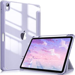FINTIE Hybrid Case Compatible with iPad Air 5th Generation (2022) / iPad Air 4th Generation (2020) 10.9 inch - Slim Clear Back Cover with Pencil Holder