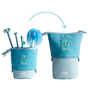 Tinc Pop Up Standing Pencil Pouch Case | Durable Canvas Pencil Case | Pencil Pot & Pencil Case | Blue