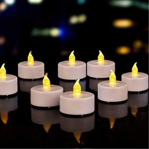 Battery Operated Flameless LED Tea Lights Candles 100 Hours Realistic Flickering Bulb Battery Operated Tea Lights Seasonal for Halloween Decoration