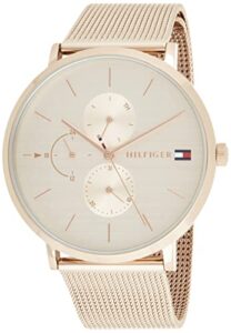 Tommy Hilfiger Analogue Multifunction Quartz Watch for Women with Rose Gold Coloured Stainless Steel Mesh Bracelet - 1781944