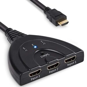 MMOBIEL 3 Port HDMI Switch Splitter HUB with 50cm pigtail cable: Supports 1080p 3D for HD TV PS3/PS4 Xbox 36
