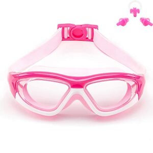 Big Frame Wide-Vision Swim Goggles for Children Girls Boys(Age 6-15 years old)