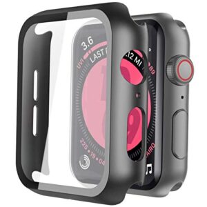 Piuellia 2 Pack Black Hard Case for Apple Watch SE Series 6 Series 5 Series 4 44mm