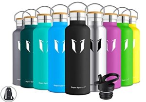 Super Sparrow Stainless Steel Water Bottle - 350ml / 500ml / 620ml / 750ml / 1000ml - Vacuum Insulated Metal Water Bottle - Standard Mouth Flask - BPA Free - Straw Water Bottle for Work