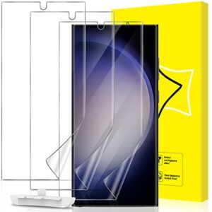 GiiYoon 3 PACK Screen Protector for Samsung Galaxy S23 Ultra 5g Flexible TPU Film [Support Fingerprint Touch] [HD Full Coverage] [Easy Installation] [Scratch Resistant] [Bubble Free]