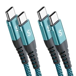 2-Pack 3M USB C to USB C Cable 60W 3A Fast Charger Cable Braided Compatible for Samsung Galaxy S22/S21/S20+ Ultra