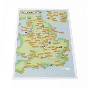 92 Club Football Grounds 22-23 Season - Collect and Scratch Off Travel Map - Maps International - 29 x 42cm