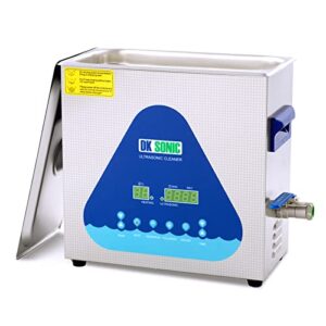 Professional Ultrasonic Cleaner - DK SONIC 6L 180W 28/40KHz Sonic Cleaner with Heater Basket Digital Timer for Jewelry