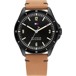 Tommy Hilfiger Analogue Quartz Watch for Men with Brown Leather Strap - 1791906