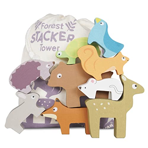 Le Toy Van - Wooden Petilou Forest Stacker & Bag Educational Balancing Activity Toy | Suitable For Age 18+ Months