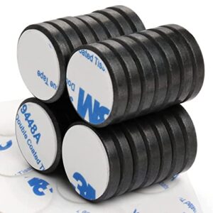 30 Pack 1 Inch (25 mm) Magnets for Crafts with Adhesive Backing Ceramic Magnets Round Disc Magnets