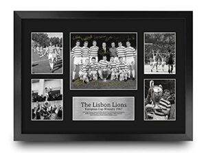 HWC Trading FR A3 Celtic Lisbon Lions 1967 UEFA Euro Cup Winners Printed Memorabilia Signed Autograph Display for Football Fans and Supporters - A3 Framed