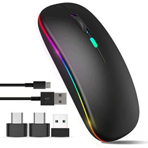 Wireless Mouse for Laptop With 2 USB A to USB C Adapter