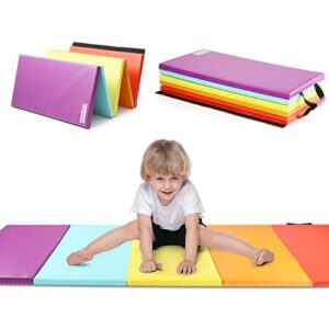 PhysKcal 5-Panel Folding Gymnastics Tumbling Mat with Carrying Handles