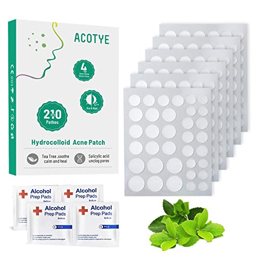ACOTYE Pimple Patches 210PCS Hydrocolloid Patches Tea Tree Oil