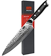 SHAN ZU Chef Knife 8 Inch Japanese Steel Damascus Kitchen Knife, Professional Kitchen Knives with...
