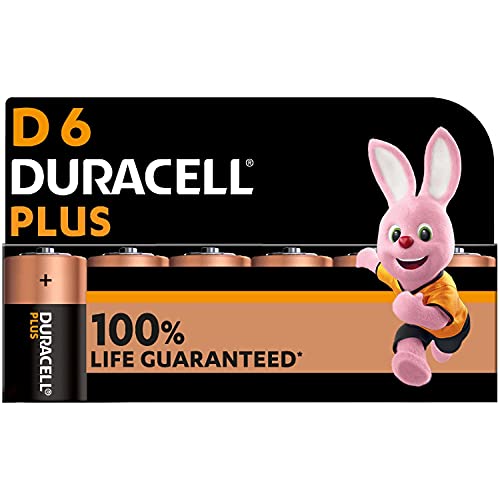 Duracell Plus D Alkaline Batteries [Pack of 6]