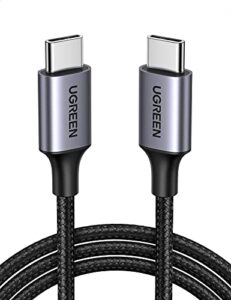 UGREEN USB C to USB C Charger Cable 60W Fast Charge Type C Braided Data Lead Compatible with MacBook Pro 2021 iPad Air 5 Galaxy S23 S22 Ultra S21 FE A53 A14 Mi 11 Note 10 Pixel 7 Pro 7 6 5 4a (1M)