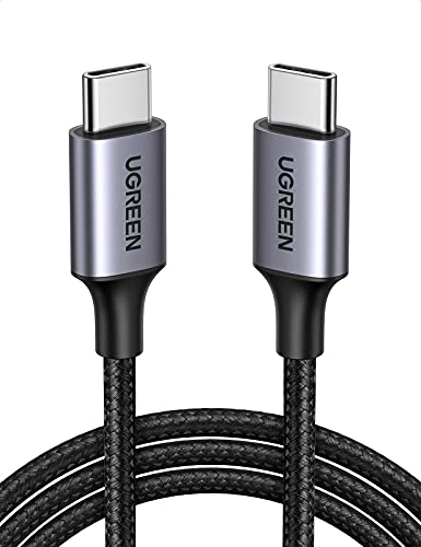 UGREEN USB C to USB C Charger Cable 60W Fast Charge Type C Braided Data Lead Compatible with MacBook Pro 2021 iPad Air 5 Galaxy S23 S22 Ultra S21 FE A53 A14 Mi 11 Note 10 Pixel 7 Pro 7 6 5 4a (1M)