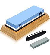 Sharpening Stone with Storage Box,SHAN ZU Whetstone Set Knife Sharpening Stone 2 Pieces Grit #100...