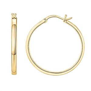 PAVOI 14K Gold Plated 925 Sterling Silver Post Lightweight Hoops | 20mm | Gold Hoop Earrings for Wome