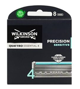 Wilkinson Sword Quattro Titanium Sensitive Razor Blades - Pack of 8 Blades