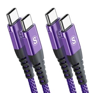 2-Pack 3M USB C to USB C Cable 60W 3A Fast Charger Cable Braided Compatible for Samsung Galaxy S22/S21/S20+ Ultra