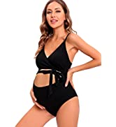 Tofern Maternity Swimwear Swimming Costume Women One Piece Swimsuit for Pregnancy Ladies Tummy Co...