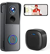 [2022 Upgraded] Wireless WiFi Video Doorbell Camera, XTU 2K HD Smart Video Door bell with Camera ...