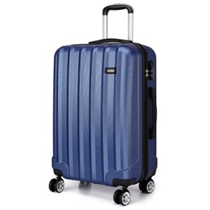 Kono 24 Inch Hard Shell Luggage Lightweight ABS with 4 Spinner Wheels Business Trip Trolley Case Suitcase (Navy)