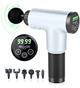 Muscle Massage Gun Deep Tissue, 4-Pejiijar 99 Speeds Adjustable Pro Sports Massager Gun with 6 He...
