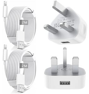 iPhone Charger Cable and Plug[Apple MFi Certified] 2pack iPhone Fast Charger USB Wall Charger Plug Adapter with 2M Lightning to USB cable Compatible iPhone 14/13/12/SE/11/XR/XS Max/X/8 P/iPad