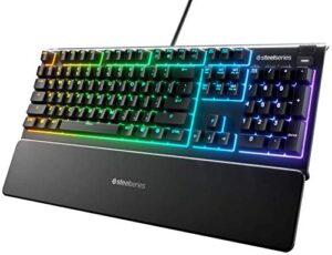 SteelSeries Apex 3 - RGB Gaming Keyboard - 10-Zone RGB Illumination - Premium Magnetic Wrist Rest - English Qwerty Layout PC